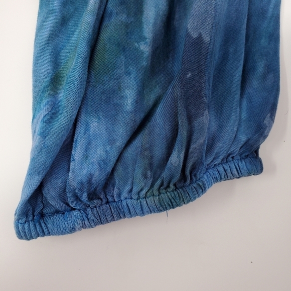 LONG SLEEVE SHIRT Womens SOFT SURROUNDINGS Size Large Blue Watercolor - Picture 8 of 9